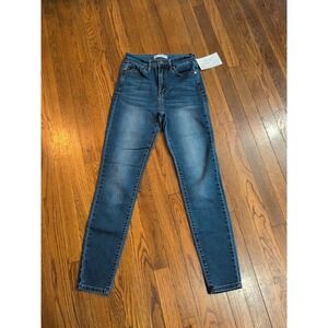 KanCan Womens Mid Rise Skinny Stretch Jeans Sz 5 /‎ 26 Med Wash Fade Jegging